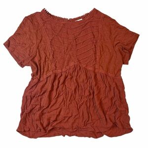 Knox Rose Short Sleeve Blouse in Rust